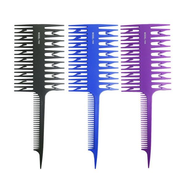 

double-sided hair dyeing comb highlight sectioning hair styling coloring as picture dye hairdressing, Silver