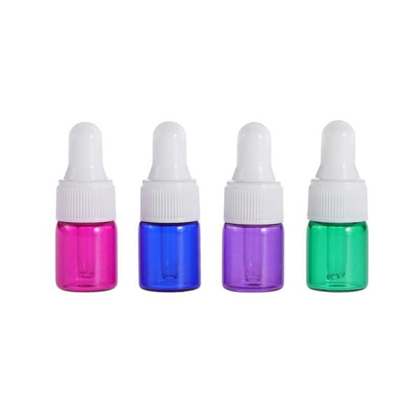 

15pcs mini size lightweight colorful portable 2ml essential oil glass bottle for skin-care products perfume sample essence