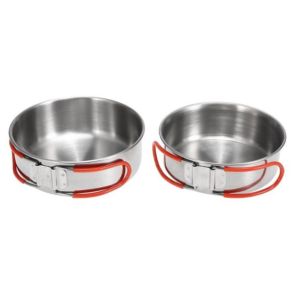 

new outdoor camping hiking tableware stainless steel bowls cookware cooking picnic traveling bowl for kitchen dinner plates