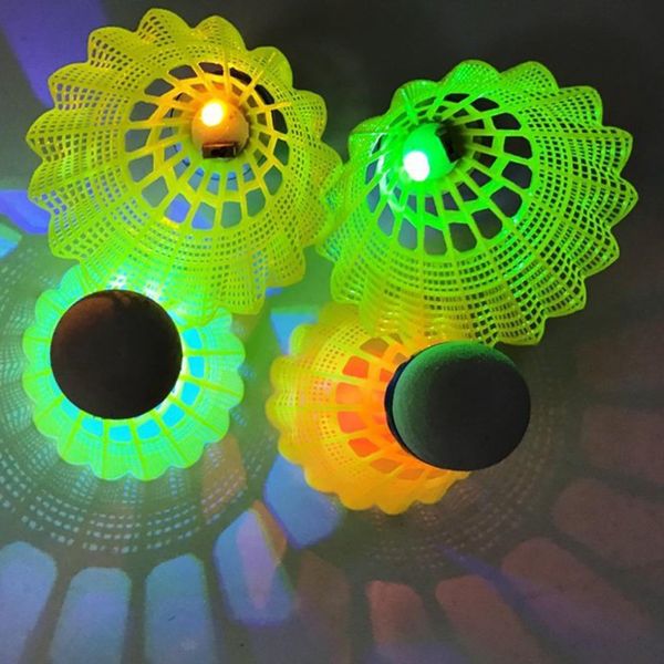 

4pcs pack led luminous badminton newfangled dark night glow lighting shuttlecock ra