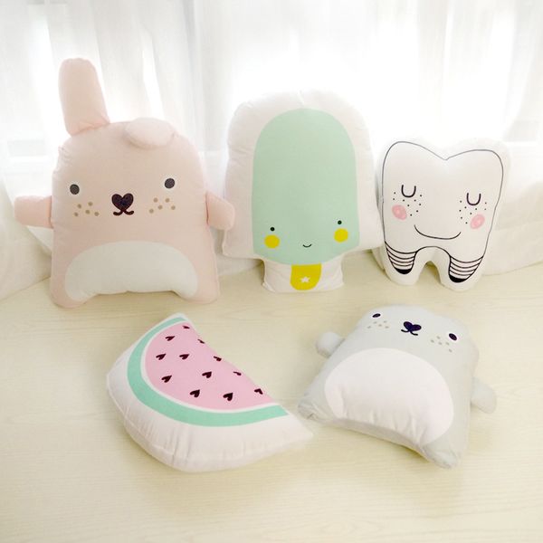 

baby pillow cartoon pattern kids cute educational cushion baby room decor child stuffed soft newborns bed doll gifts 1pcs