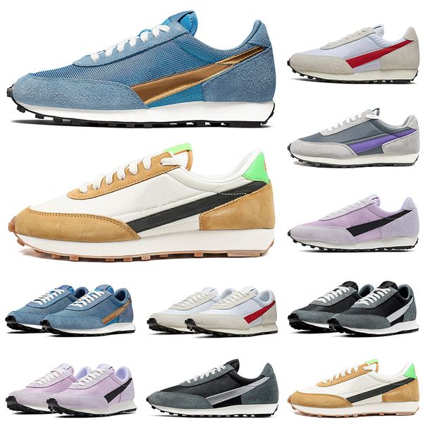 

2020 waffle daybreak sp casual shoes men women sneakers metallic gold silver gray blue running shoe sports size 36-45