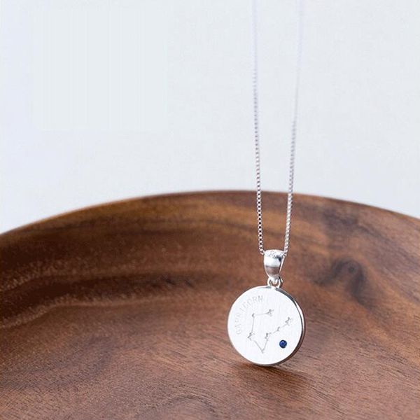 

real 925 sterling silver fashion zircon constellation choker necklace 2018 fine jewelry for women birthday party gift