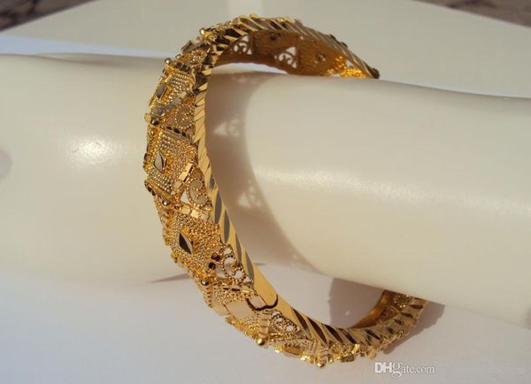 

carve real 22k 23k 24k thai baht yellow fine solid gold gp jewelry wider heavy bangle bracelet ba20, Black