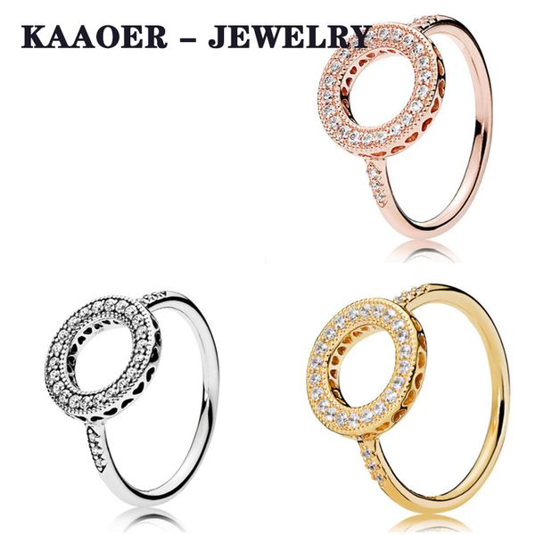 

kaaoer 100% чистый silver11 обаятельной 2019 новых любителей круга классической любовью простого элегантный темперамент мода кольцо женщина, Golden;silver