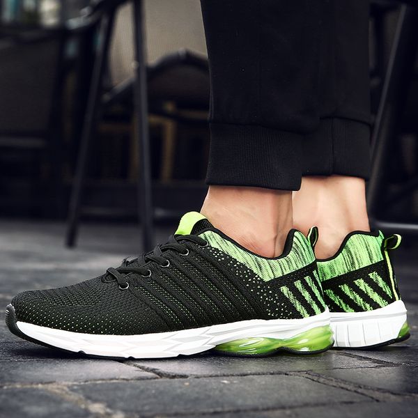 

running shoe men outdoors sneakers summer footwear lightweight breathable walking mesh flying weave men's sport shoes