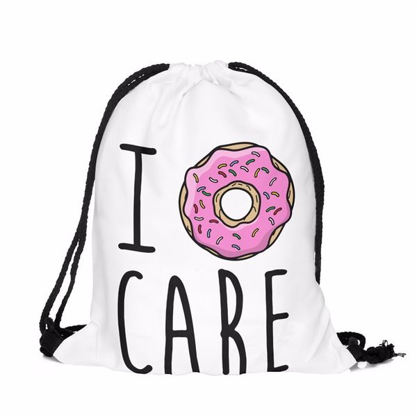 

new fashion escolar backpack 3d printing travel softback women mochila donut drawstring bag backpacks for teenage girls
