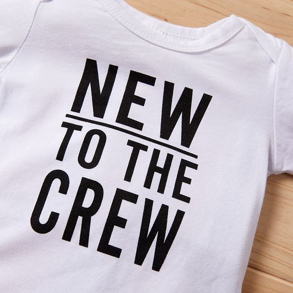 

newborn baby clothes letter print romper lattice long pants hat 3 pcs outfits set, Black;white