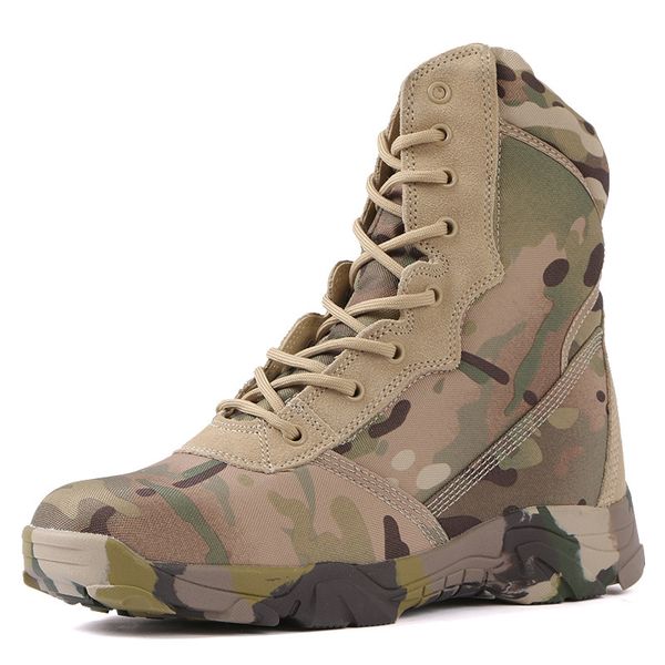 

jungle camouflage boots men tactical boots army shoe for man outdoor anti-slip motorcycle shoes mens platform, Black
