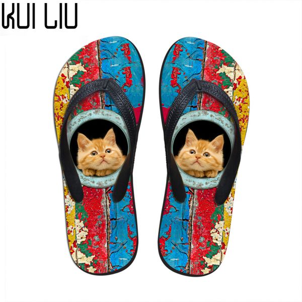 

customized new 2019 fashion women rubber flip flops cute pet cat dog printed flip-flops female summer flipflops beach slipper, Black