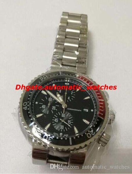 

2020 luxury fashion watches 48mm quartz movement black dial stainless steel bracelet titanium watch men's watch, Slivery;brown