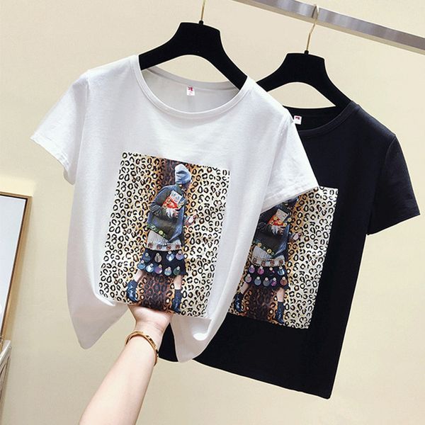 

summer new fashion t shirt women harajuku short sleeve fun ulzzang t-shirt cutetshirt cartoon tees female, White