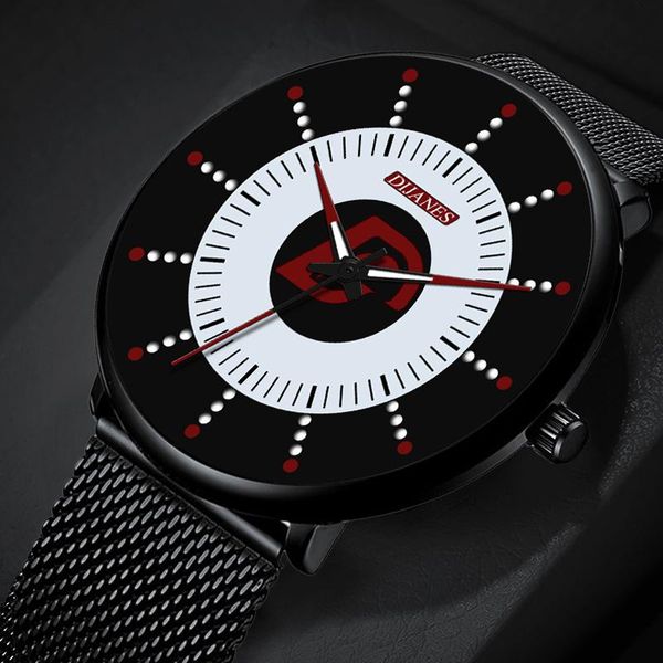 

dijanes mens fashion black classic watches luxury men business watch mesh belt luminous clock relogio masculino, Slivery;brown
