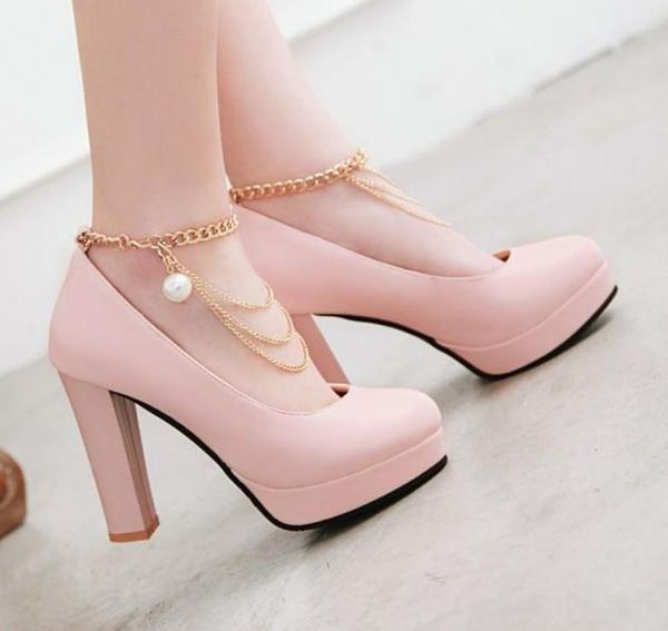 

2020 spring and autumn with new style fashion high heel coarse heel round head waterproof table women's shoes @mqwbh644, Black
