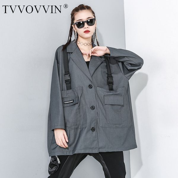

korea high street spring new women clothes tide 2020 fashion personality single breasted suit loose casual blazer coat yh774, White;black