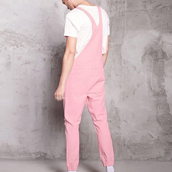 

men's jumpsuit denim adjustable strap overalls fashion pencil pants long trouser plus size, Blue