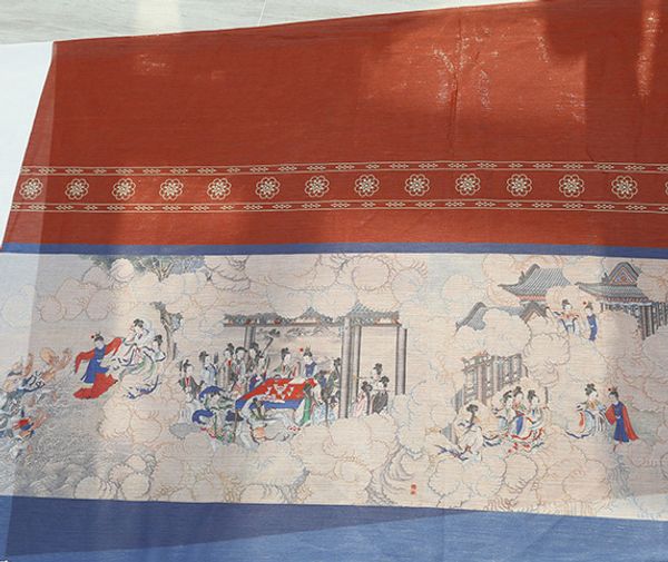 

red color dream of the red chamber painting soft fabric chinese han classic diy material for dress costumes skirt curtains, Black;white