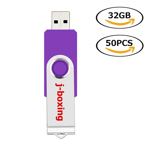 Rotierendes 32 GB USB 2.0-Flash-Laufwerk, 50 Stück, drehbar, Metall-Flash-Speicherstick, 32 GB, Daumen-Stift-Laufwerke, Speicher für Computer, Laptop, Tablet