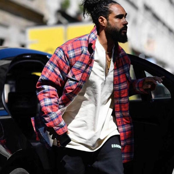 

19fw fear of god fog 6th tartan pattern plaid lattice shirt fashion long sleeve men women couple casual shirts highstreet cool hfhlcs023, White;black