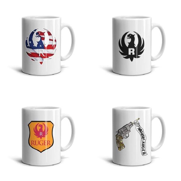 

белый ruger-летающие-американский флаг-folds- керамическая кружка смешные простые чашки кофе сувенирная ежедневного использования чая кружки