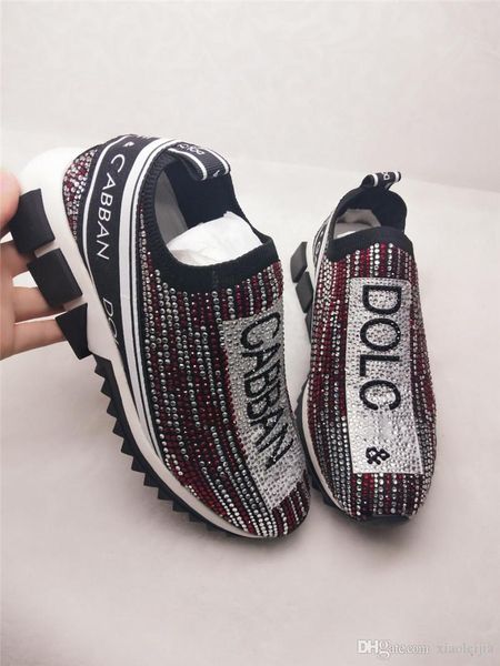 

2019 new arrive dolce gabbana d g nero cry tal orrento neaker ca ual hoe with box