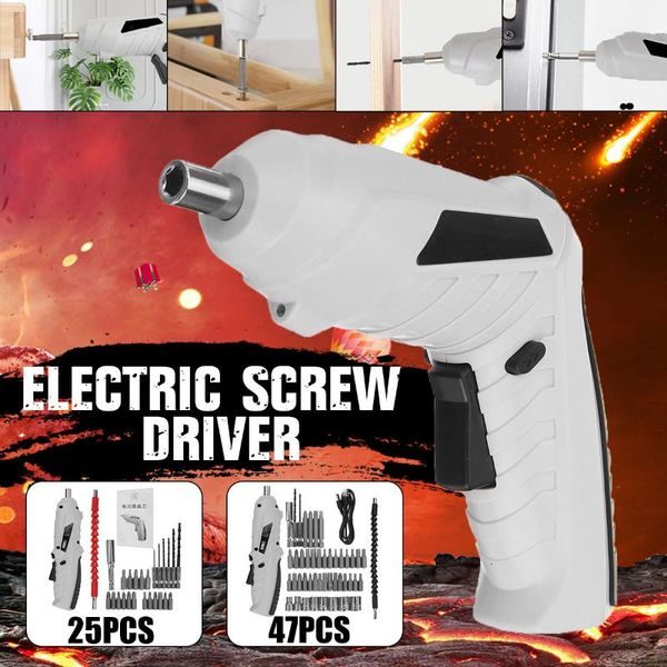 

3.6v electric screwdriver with 45 bits cordless drill mini wireless power drill with led light multi-function house power tools