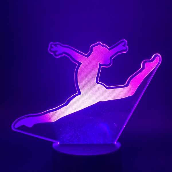 

3d lamp the sport gymnastics pretty present for children visual light effect 7 color with remote for room led night lightlamp