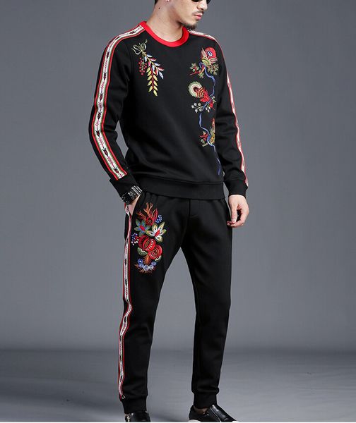 

two piece/set black set clothing winter men long sleeve tracksuit n88, Gray