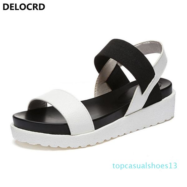

2018 summer sandals for women new shoes peep-toe sandalias flat shoes roman sandals shoes woman mujer ladies flip flops footwear t13, Black