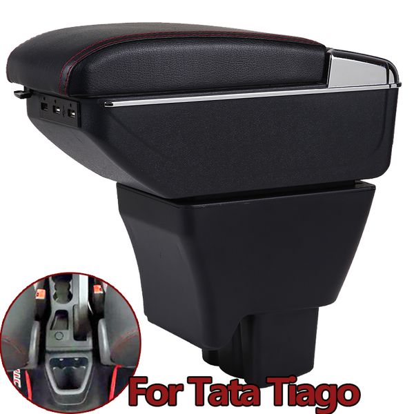 

для tata tiago подлокотника box tiago универсальной автомобильной центральный подлокотник ящик для хранения подстаканника пепельницы с usb м