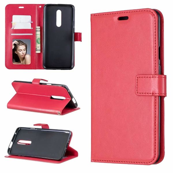 

crazy horse wallet leather pu phone cases with p frame stand cover case for oneplus 7 one plus 7 pro