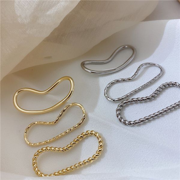 

new design trend irregular curve earrings simple geometric distortion no pierced clip earrings for women girl jewelry, Silver