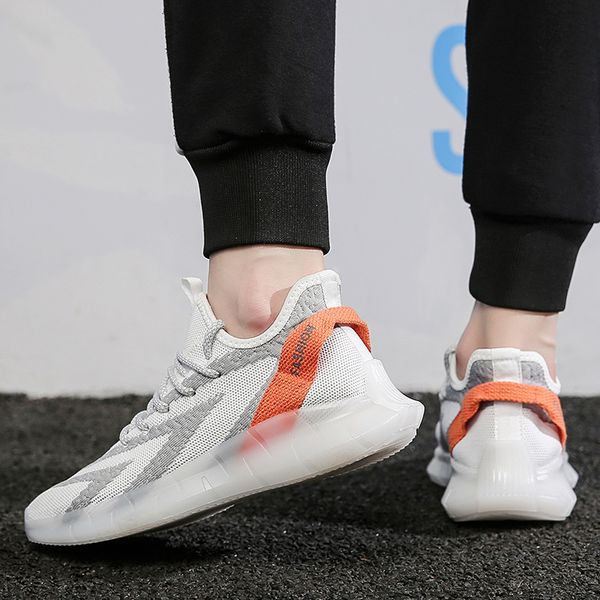 

2020 new mens shoes, lace up breathable sports shoes, casual korean sneakers, breathable flight woven running best