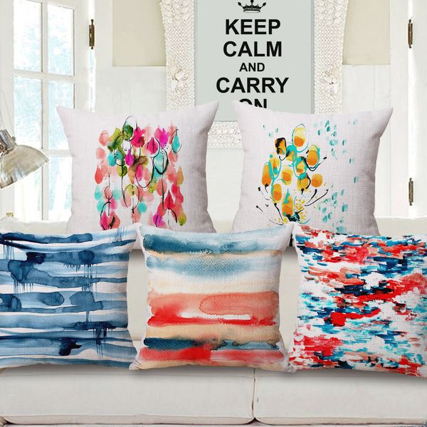 

ink painting geometry hold cotton pillow case fashion european painting cushion set household sofa back cushion