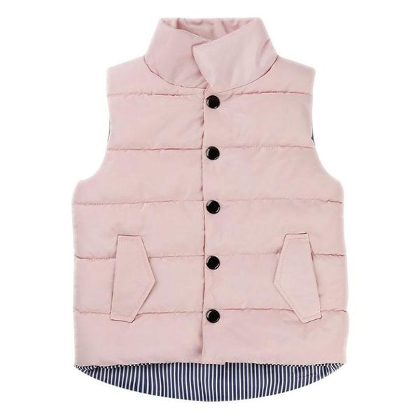 

warm girls boys vest jacket coat sleeveless standing collar baby black pink autumn winter vest clothes jackets, Blue