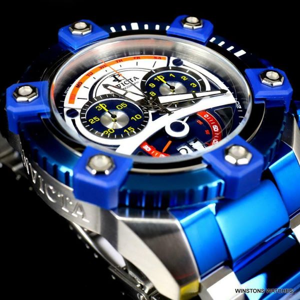 

Invicta Reserve Grand Octane 63 мм цвет синий сталь швейцарский хронограф наручные часы новый MVT