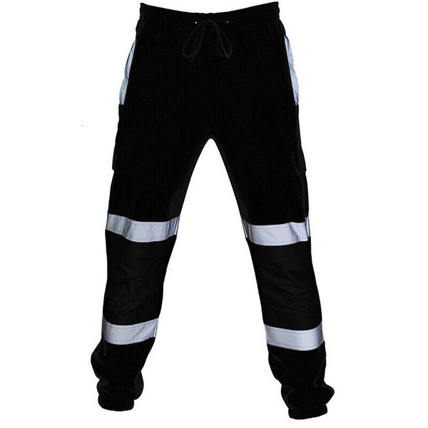 

new shiny night reflective trousers bottoms 2019 new fashion hip hop streetwear solid color shining loose casal long pants, Black