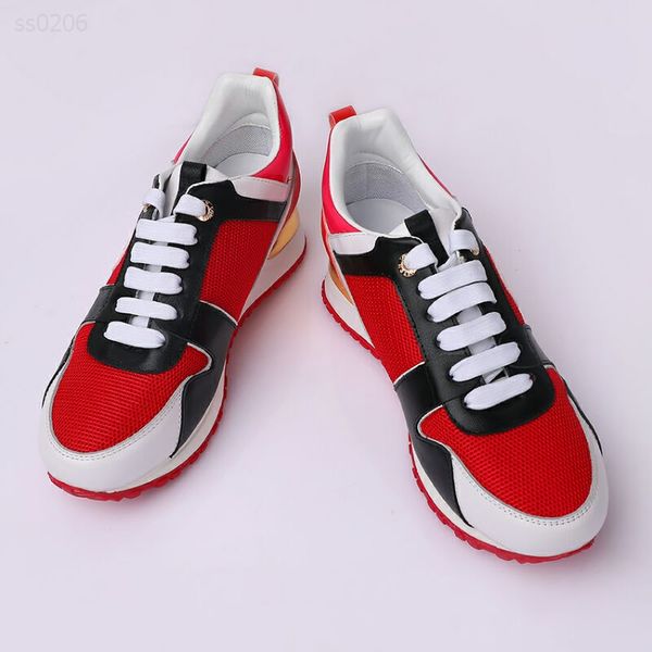 

2020 new air european and american sports shoes leather casual shoes flat running shoes luxury round head layer leather, Black