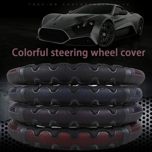 

kongyide car steering wheel cover auto decoration 3d leather universal anti-slip accessorie 38cm jy31