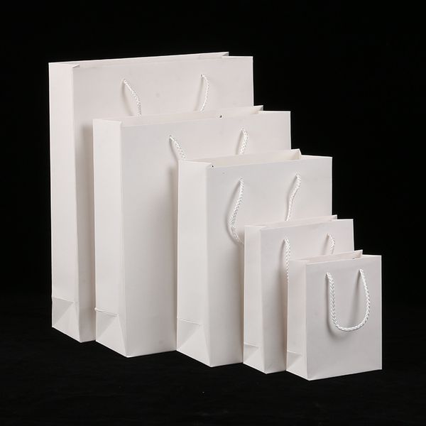 

gift bags 500pcs paper bags, shopping bags, kraft retail party white paper gift bags with handles