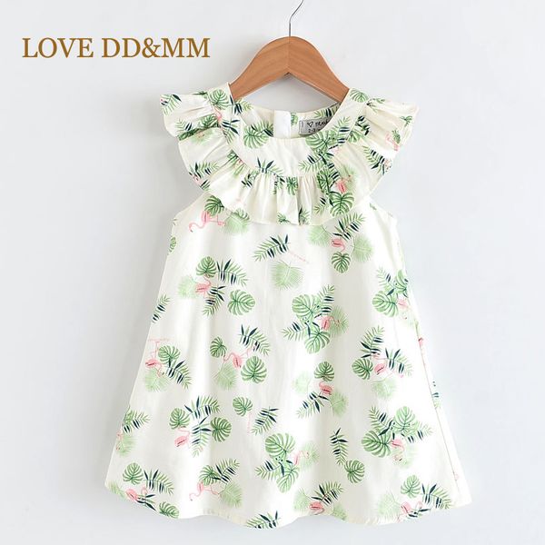 

love dd&mm girls dresses 2020 summer new children's wear girls fresh lovely full printed cartoon tree ruffled sleeveless dress y200317, Red;yellow