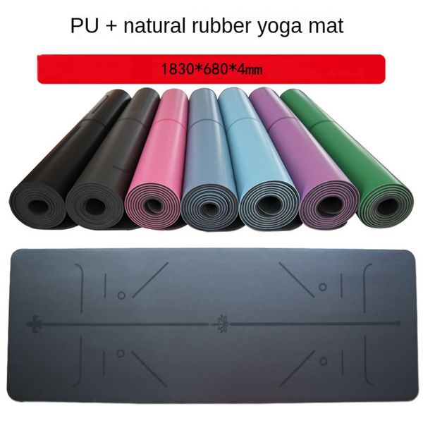 

4mm thick anti-slip yoga mat anti-tearing fitnes gym mat sports gymnastics pilates non-slip carpet with positioning line