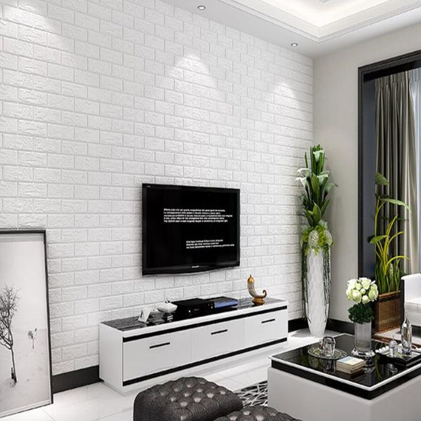 

77*70cm pe foam embossed 3d wall stickers brick waterproof self adhesive wallpaper room home decor for kids living room stickers