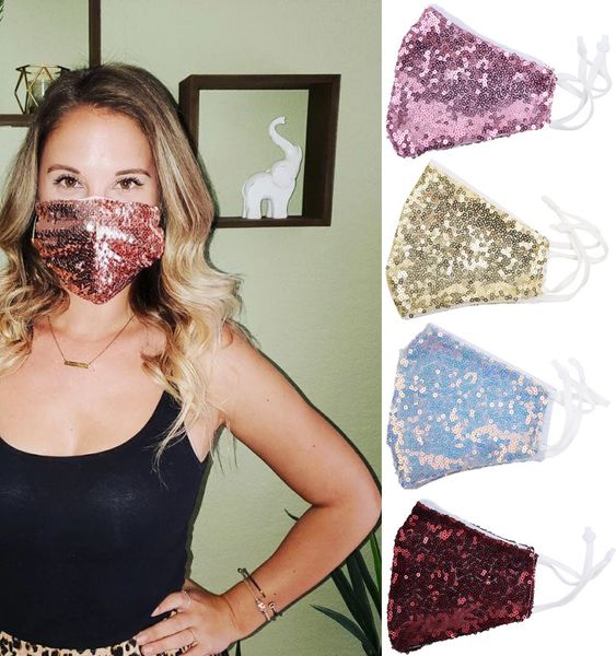 

модные 4-цветные маски с блестками можно стирать тонкие летние дышащие мужские и женские пылезащитные маски xd23636