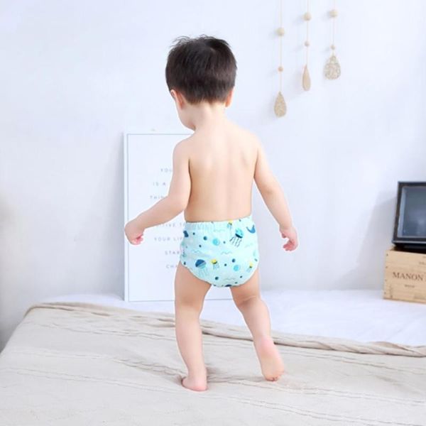 

babies cartoon washable 6-layers gauze diaper pants