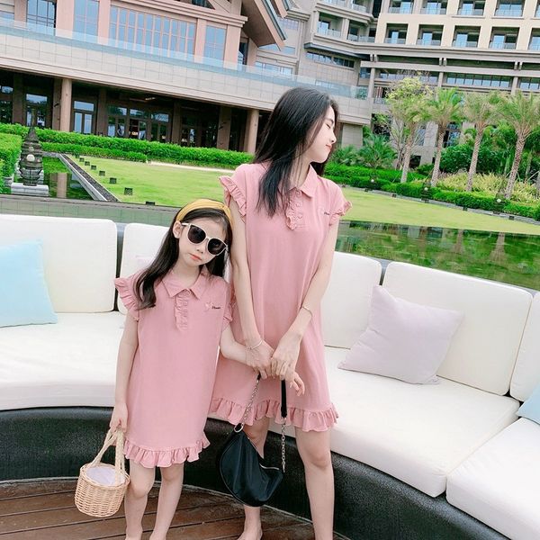 

parent-child outfit 2020 summer new girl dresssleeveless vest skirt mother and women, Blue