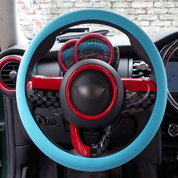 

blue soft silicon skidproof odorless universal car steering wheel cover 36-40cm