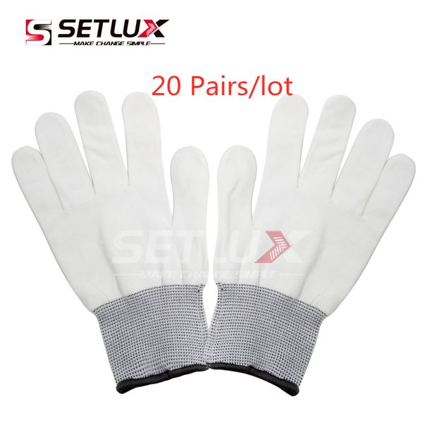 

20 pair useful practical white nylon wrapping gloves application tools for car wrap vinyl sticker garden gloves