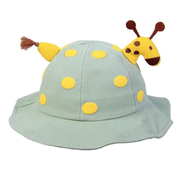 

boys girls bucket hat casual portable travel outdoor cap easy matching children gift fixing strap summer beach cute giraffe