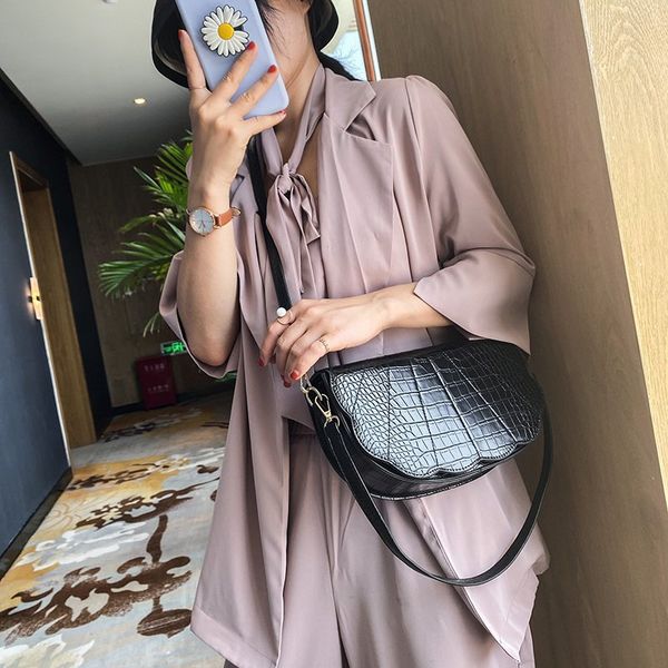 

fashion girl tide bag 2020 new quality pu waterproof casual wild shoulder bag temperament messenger girl purple